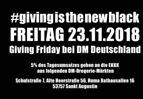 Am Freitag den 23.11.2018 ist Giving Friday bei DM Deutschland #givingisthenewblack Am Freitag den 23.11.2018 ist Giving Friday bei DM Deutschland #givingisthenewblack
