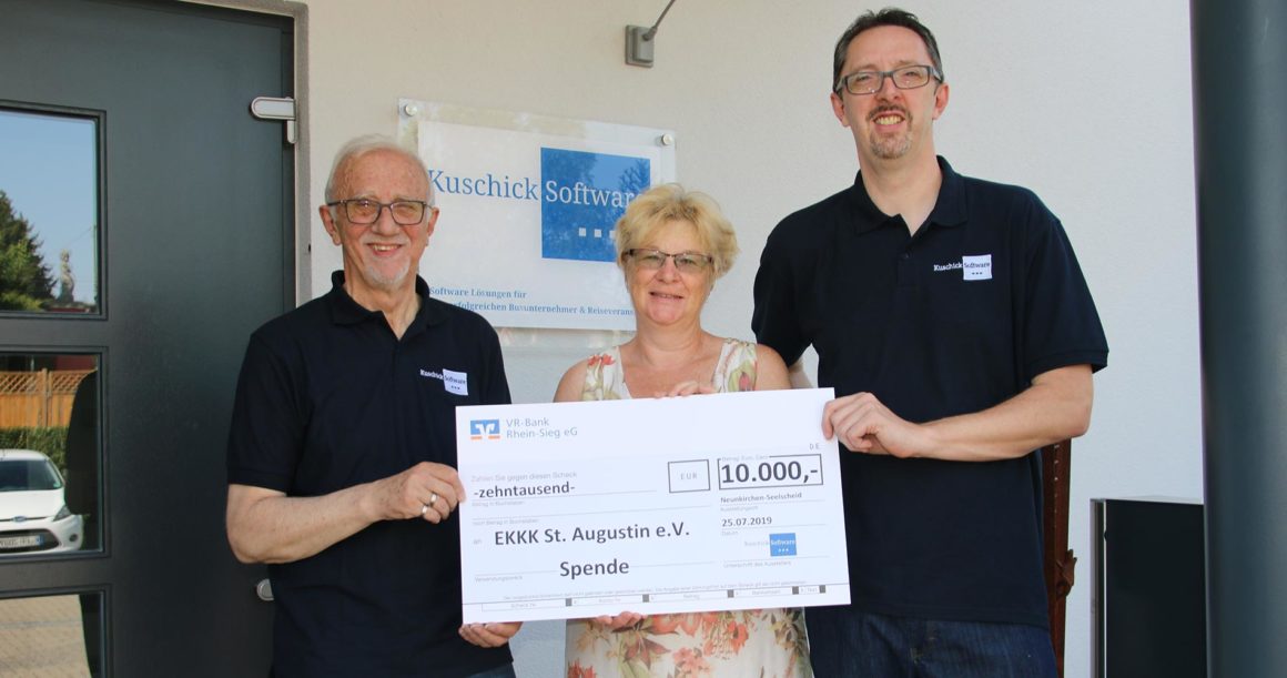 Spendenübergabe Firma Kuschick Software GmbH und Familie