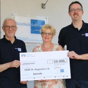 Spendenübergabe Firma Kuschick Software GmbH und Familie