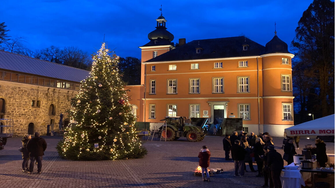 Weihnachtsbaum an der Burg Wissem